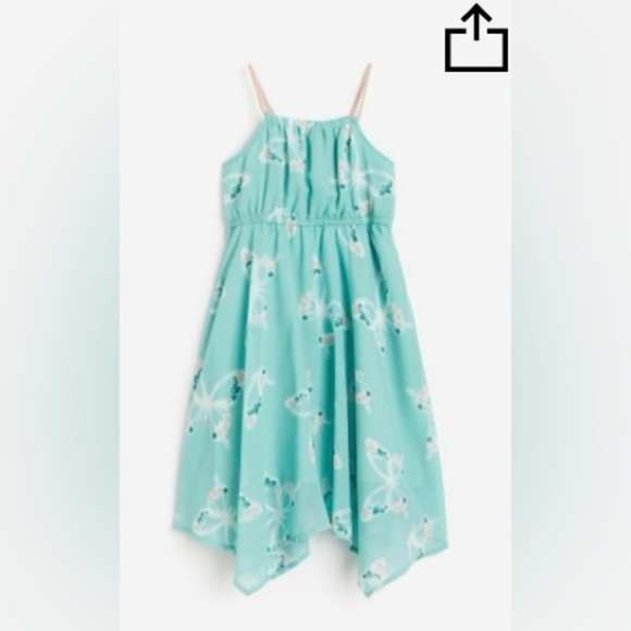 Kids H&M ASYMMETRIC
CHIFFON DRESS Butterfly Print - Picture 1 of 4